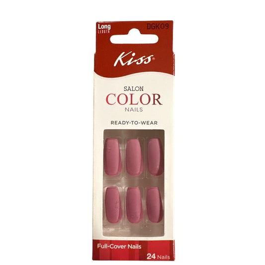 Kiss SALON COLOR 24 Nails Long Matte Ballerina Rose Full Cover Ready to wear