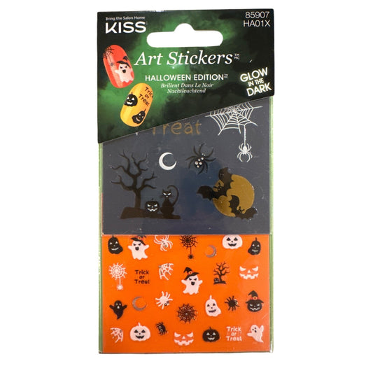 Kiss Art Stickers Glow In The Dark Halloween Ghosts Pumpkins Spider Webs Trees
