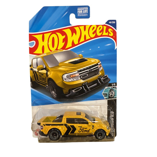 49/250 Hot Wheels Die-Cast Car Yellow  '22 Ford Maverick Custom 1/5 HW Modified