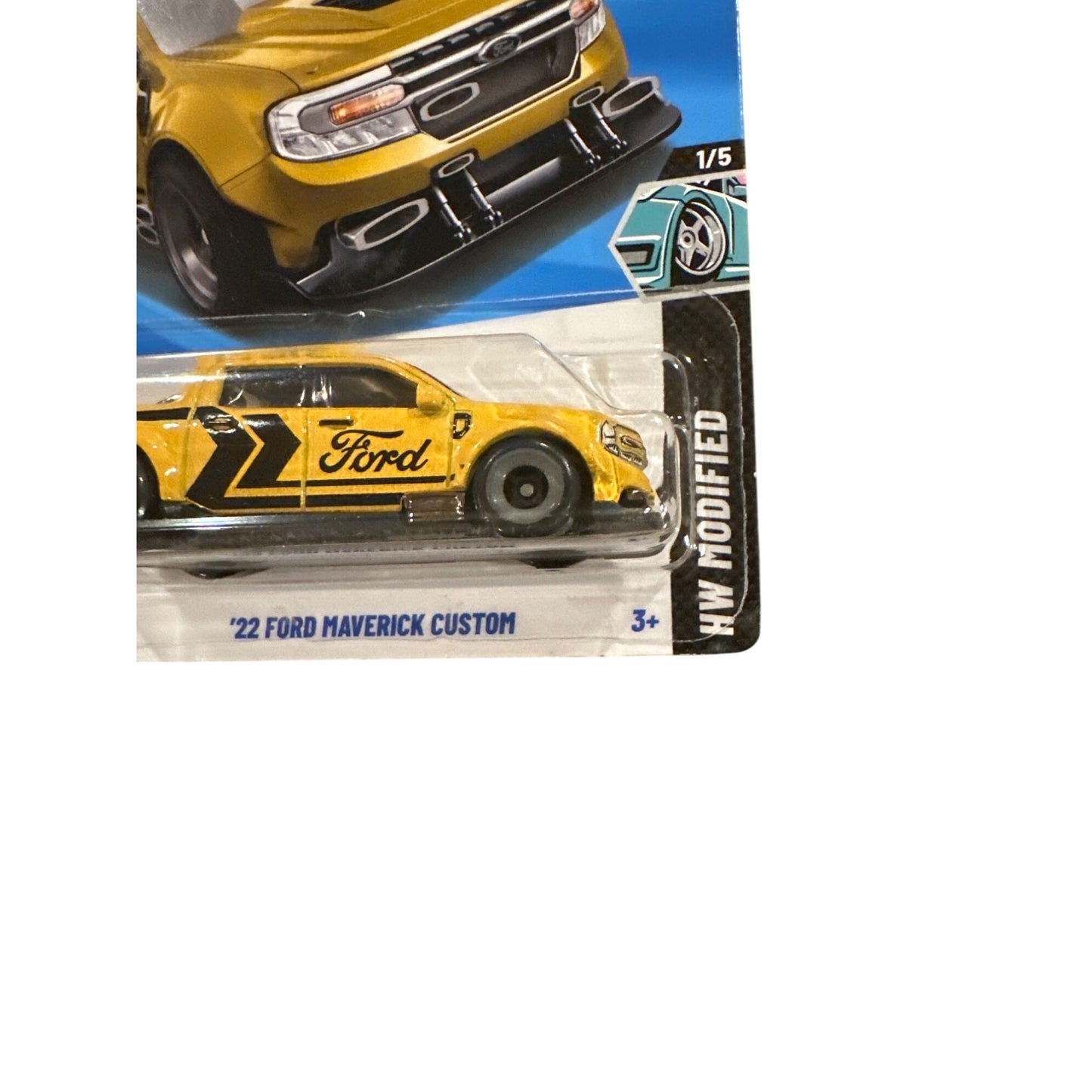 49/250 Hot Wheels Die-Cast Car Yellow  '22 Ford Maverick Custom 1/5 HW Modified