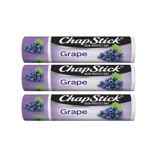 3 x Grape ChapStick Lip Balms 0.15 oz Tubes (standard size) Carded