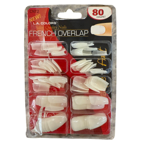 L.A. Colors SALON QUALITY 80 Nails FRENCH OVERLAP Long Coffin Glossy Natural