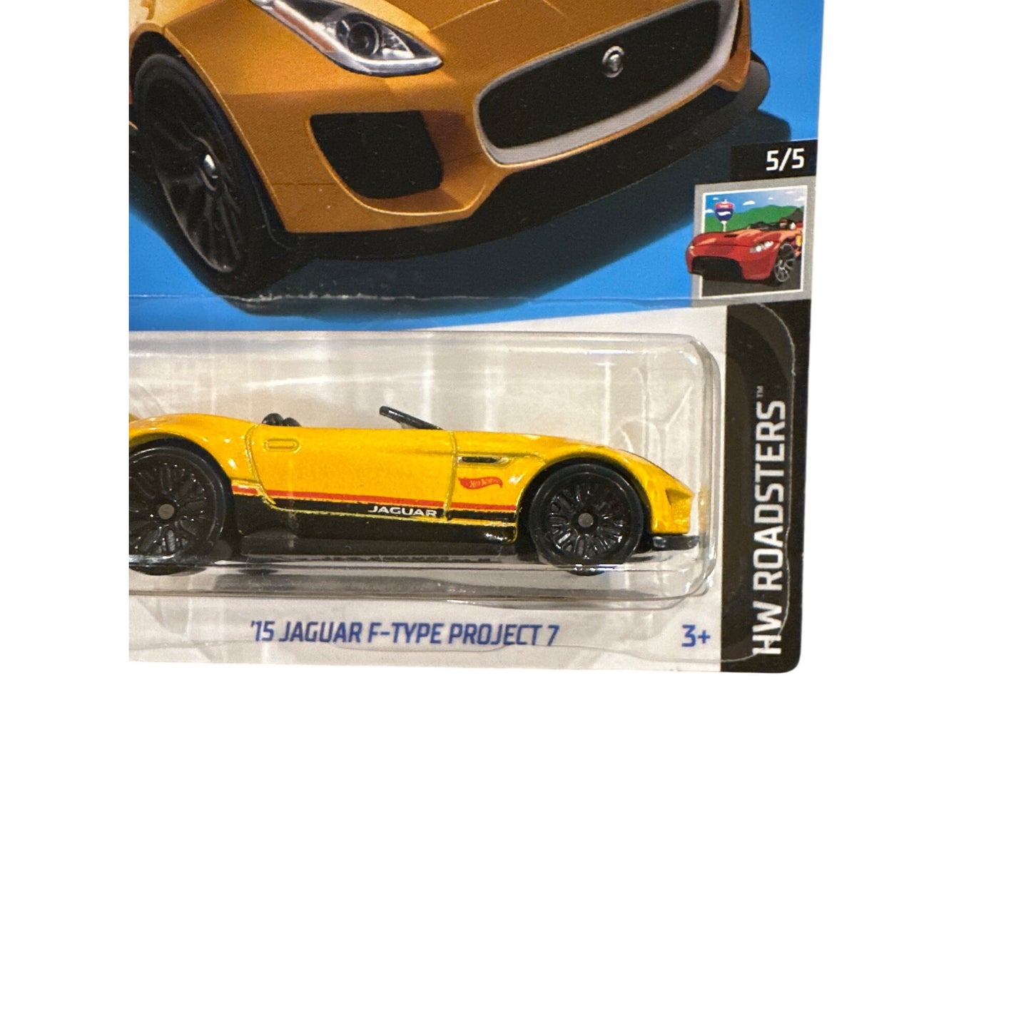 116/250 Hot Wheels Car '15 Jaguar F-Type Project 7 5/5 HW Roadsters Yellow Black