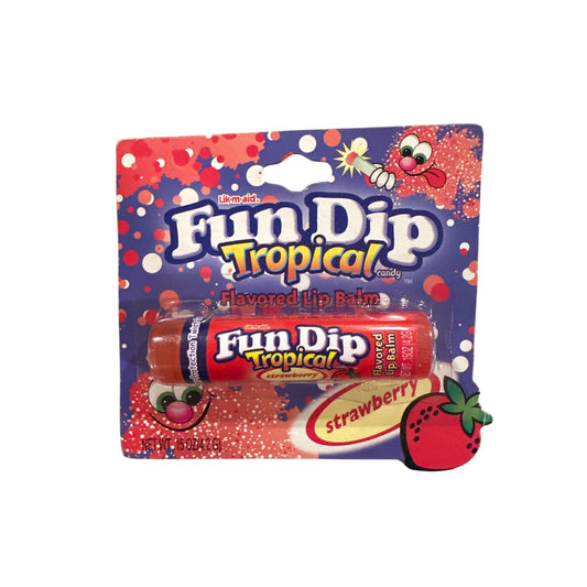 Lotta Luv FUN DIP TROPICAL Candy STRAWBERRY Flavored Lip Balm Rare Discontinued