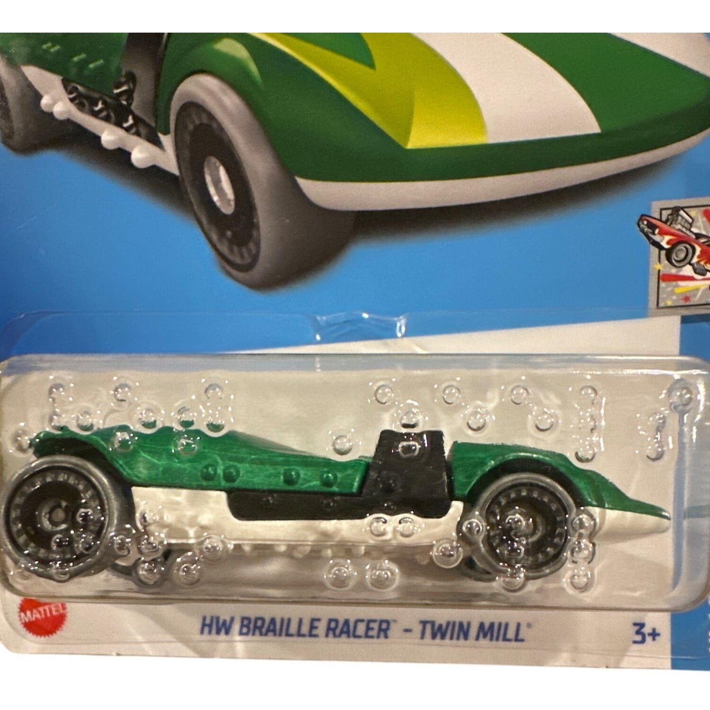 27/250 Hot Wheels Green HW Braille Racer Twin Mill 1/10 HW Celebration Racers