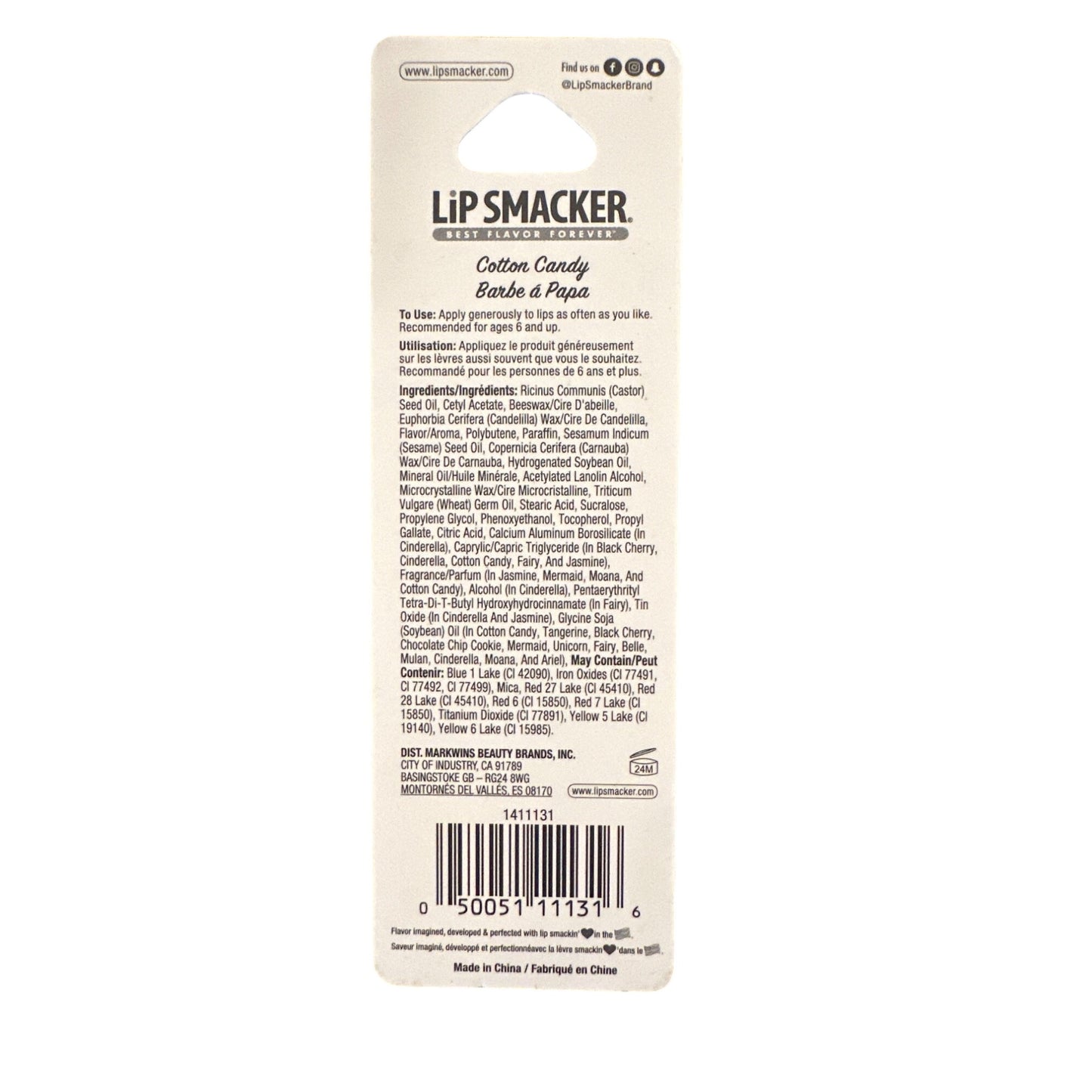 Lip Smacker COTTON CANDY Flavored Collectible Lip Balm Peach Pink Discontinued