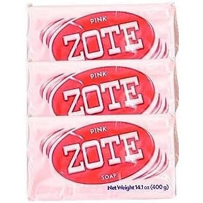 3 x Zote Pink Bar Soap 14.1 oz Laundry Stain Remover Gentle on Delicate Fabrics