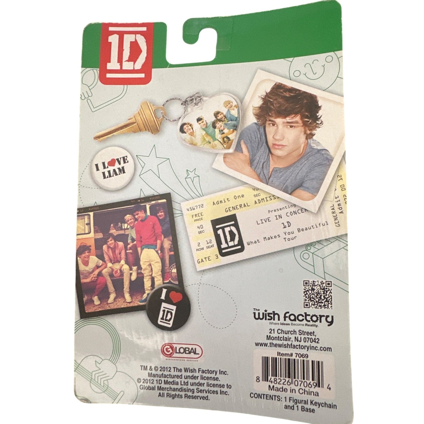 One Direction Liam Payne Collectible Keychain Series 1 With Carabiner 1D Rare!