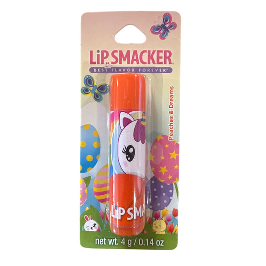 Lip Smacker UNICORN Peaches & Dreams Flavored Collectible Lip Balm Orange White