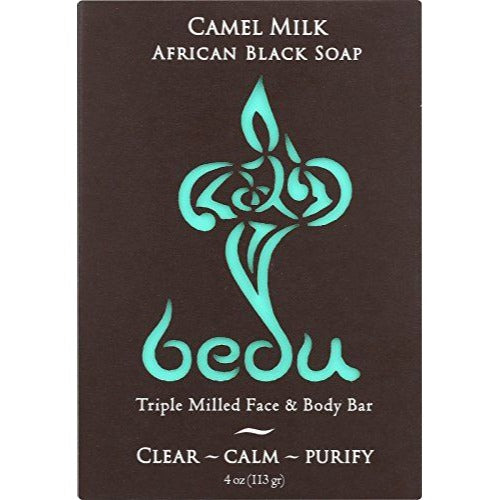 Bedu Camel Milk African Black Soap 4 oz Triple Milled Face & Body Bar Cleanser