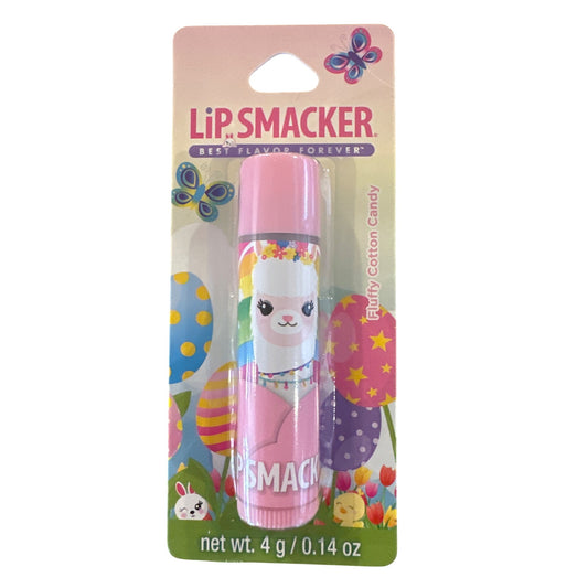 Lip Smacker LLAMA Fluffy Cotton Candy Flavored Collectible Lip Balm Pink White