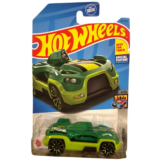 102/250 Hot Wheels Die-Cast Car Drone Duty 4/10 HW Metro Green Yellow Black