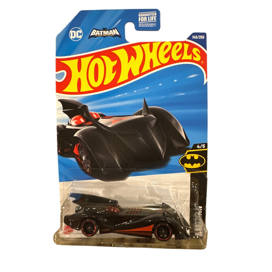 145/250 Hot Wheels Die-Cast Car Batmobile 4/5 DC Batman Black Red Silver 3+