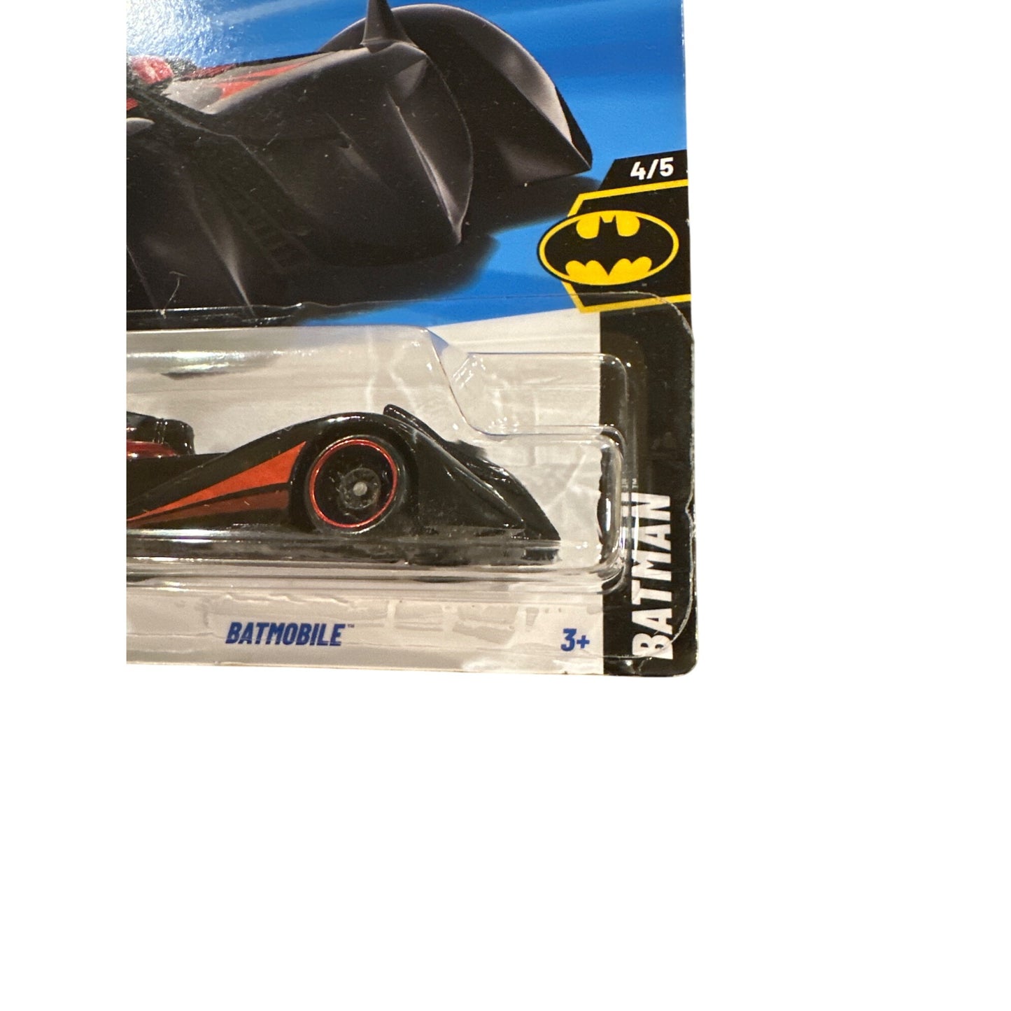 145/250 Hot Wheels Die-Cast Car Batmobile 4/5 DC Batman Black Red Silver 3+