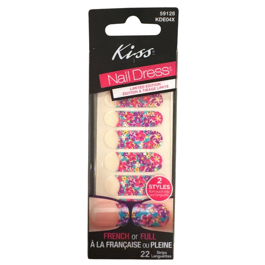 Kiss Nail Dress 22 Strips/Nail Stickers French Or Full Colorful Floral Design