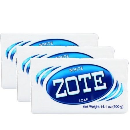 3 x Zote White Bar Soap 14.1 oz Laundry Stain Remover Gentle on Fabric Hand Wash