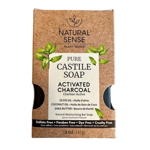 Natural Sense Activated Charcoal Bar Soap 5 oz Plant-Based Paraben Free Cleanser