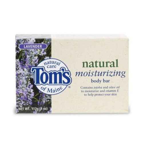 Tom's of Maine Lavender Bar Soap 4 oz Natural Moisturizing with Jojoba & Olive