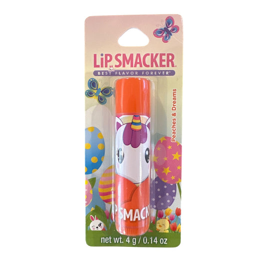 Lip Smacker UNICORN Peaches & Dreams Flavored Collectible Lip Balm Orange White