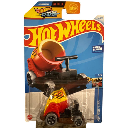 94/250 Hot Wheels Die-Cast Car Boom Car 2/5 HW Ride-Ons Red Yellow Brown Black