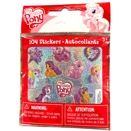 2010 My Little Pony Holographic Sticker Pack - 104 Count 8 Sheets @ 3.5" x 3.5"