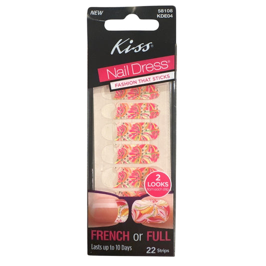 Kiss Nail Dress 22 Strips/Nail Stickers French Or Full Vibrant Colorful Floral Design