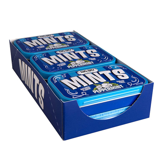 6 x 50g Tins Big Sky Mints Peppermint Sugar Free Candy Mints, Gluten-Free, Kosher, Non-GMO