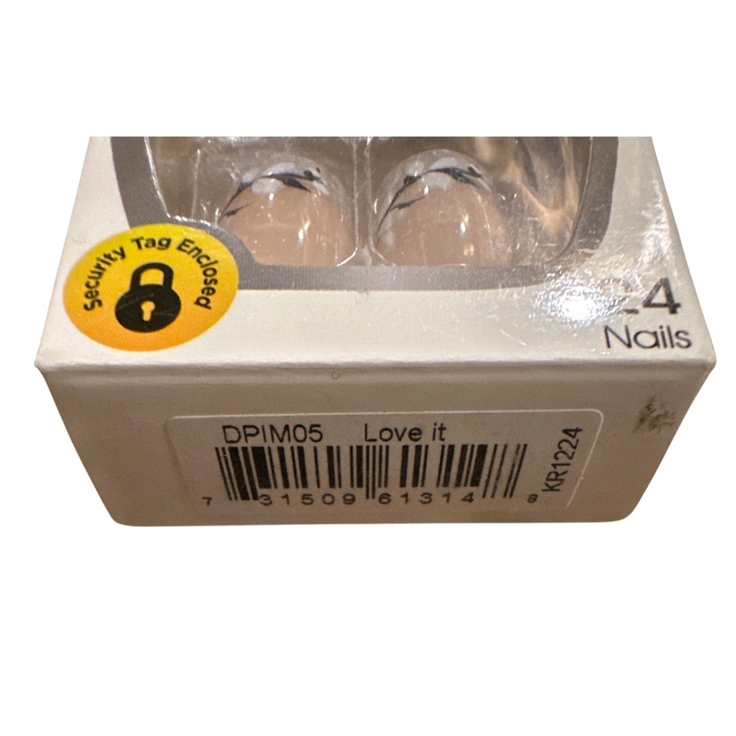 Kiss Press-On 24 Nails LOVE IT Short Oval French White Tips + Flowers + Shimmer