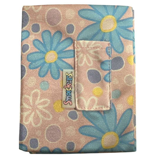Vintage Bonne Bell Lip Smacker Pink+Flowers Stretch Book Cover 8" x 7"+ & Pocket