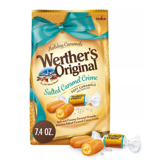 1 x 7.4 oz Werther's Original Salted Caramel Creme Soft Caramels, Holiday Caramels PACKAGING MAY VARY