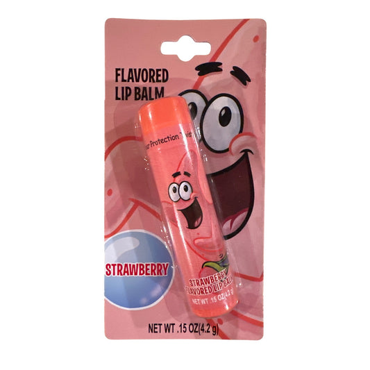 Lotta Luv SPONGEBOB PATRICK STAR Cartoon STRAWBERRY Flavored Lip Balm Rare!