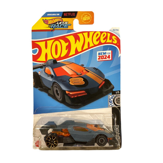 26/250 Hot Wheels Die-Cast Car Punk Rod 1/5 Rod Squad Blue Orange Netflix Series