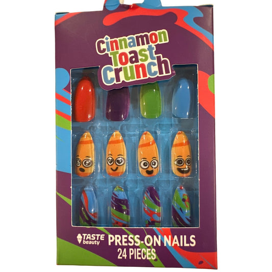 Taste Beauty CINNAMON TOAST CRUNCH Cereal 24 Press-On Nails Medium Almond Glossy