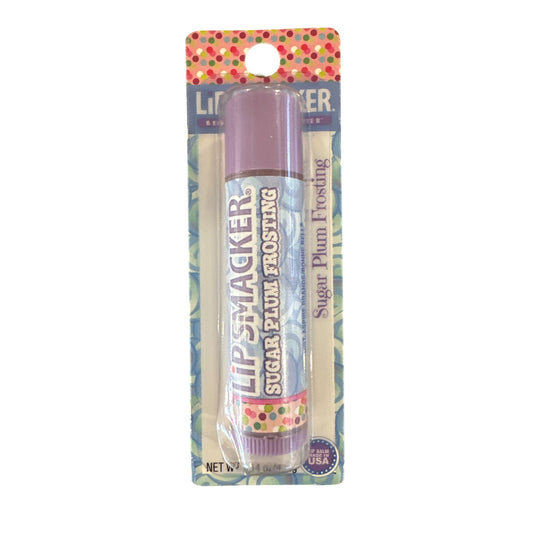 Lip Smacker SUGAR PLUM FROSTING Flavored Collectible Lip Balm Purple Blue White