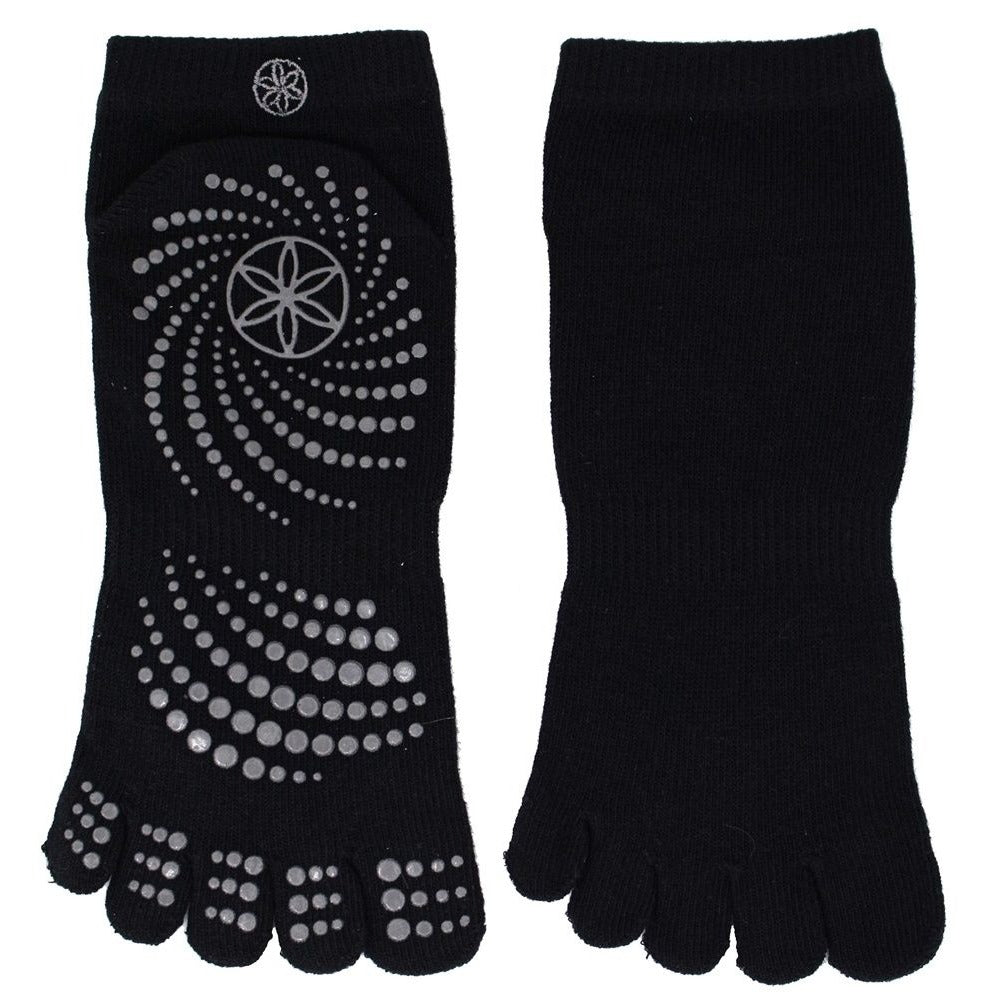 Gaiam ALL GRIP NO SLIP Yoga Socks Black/Gray M/L Medium/Large SUPER GRIPPY