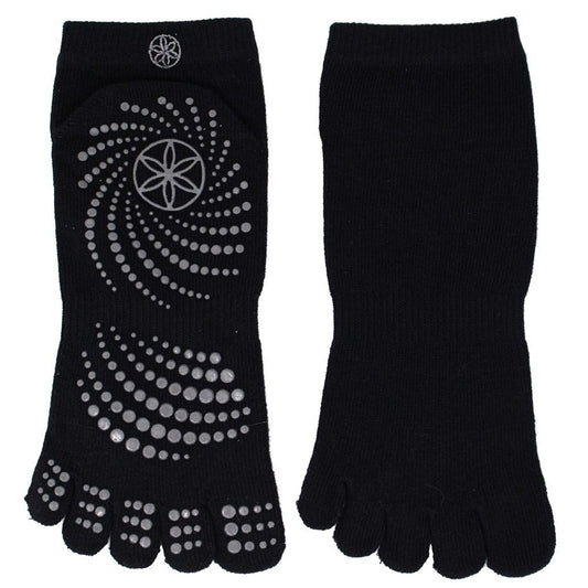 Gaiam ALL GRIP NO SLIP Yoga Socks Black/Gray M/L Medium/Large SUPER GRIPPY