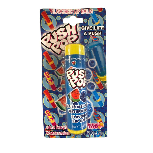 Lotta Luv PUSH POP Candy BLUE RASPBERRY WATERMELON Flavored Lip Balm Rare!