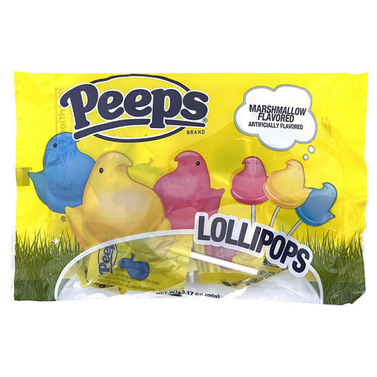 1 x 3.17 oz Bag Easter Chicks Shaped Peeps Lollipops 12 Pops Total