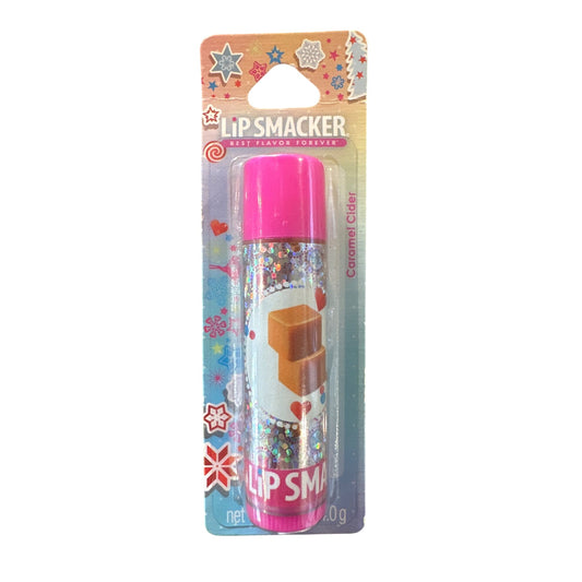 Lip Smacker CARAMEL CIDER Flavored Collectible Lip Balm Pink Silver Brown White