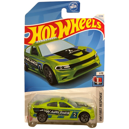 7/250 Hot Wheels Car Lime Green '15 Dodge Charger SRT 1/10 HW First Response