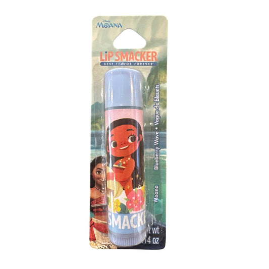 Lip Smacker MOANA Blueberry Wave Flavored Collectible Lip Balm Blue Pink White