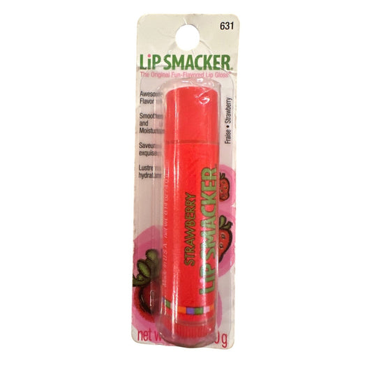 Lip Smacker STRAWBERRY Flavored Collectible Lip Balm Red Green Discontinued