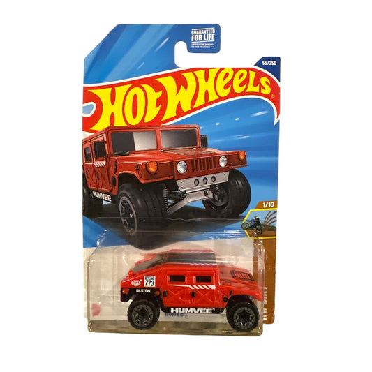 55/250 Hot Wheels Die-Cast Car Humvee 1/10 HW Dirt Red Black White