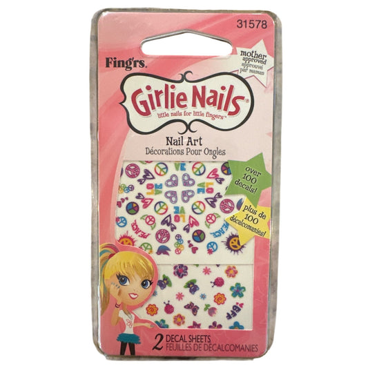 Little Fingr's GIRLIE NAILS #31578 Nail Art Stickers PEACE+FLOWER+BUTTERFLY+BIRD