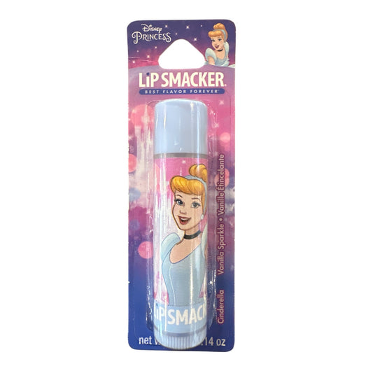 Lip Smacker CINDERELLA Vanilla Sparkle Flavored Collectible Lip Balm Blue Pink